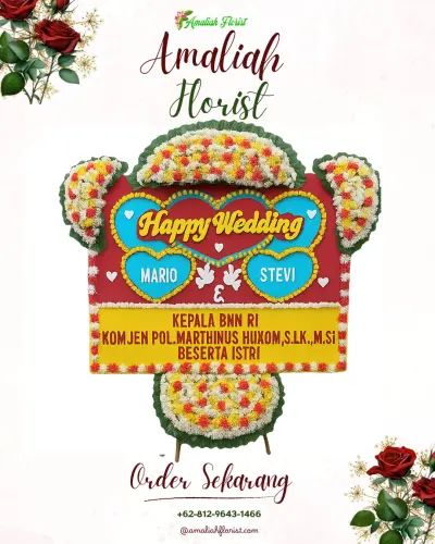 Karangan Papan Bunga Pernikahan di Cibeber